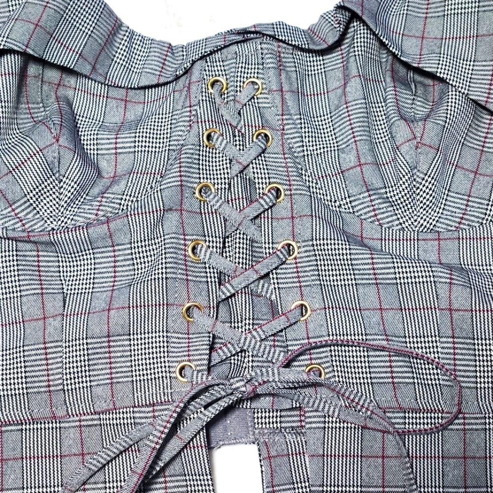 NWT Anthropologie Plaid Corset Top - Women's Size Large - Picture 5 of 9